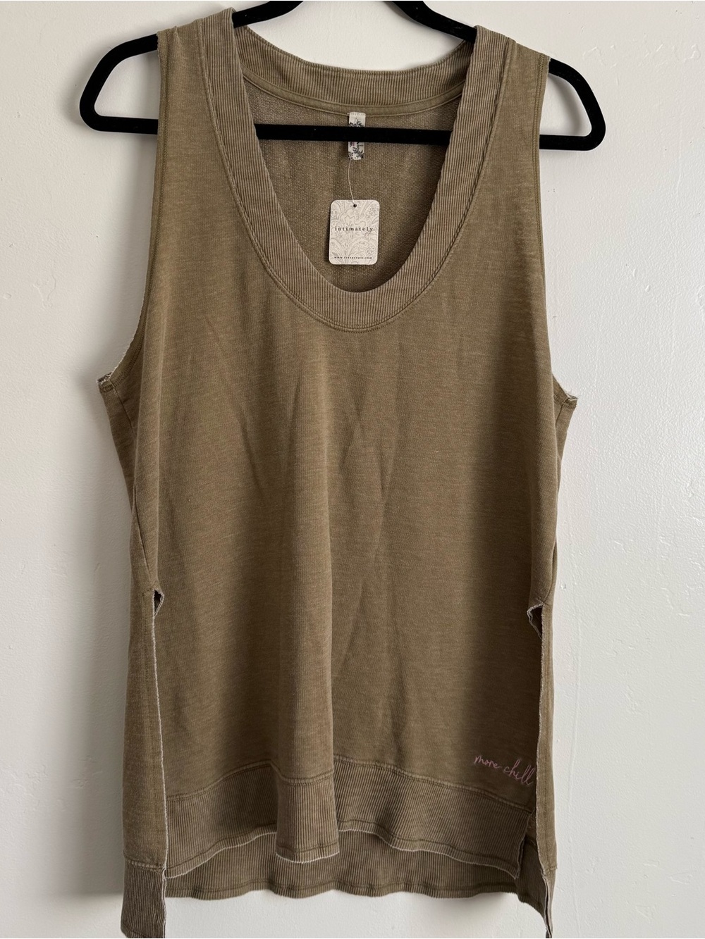 Free People “more chill” tank top with side slits from the Intimately FP line